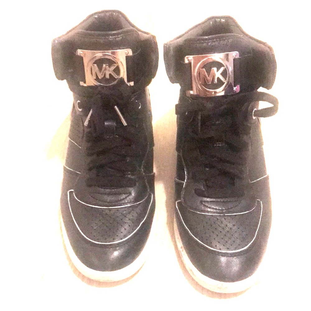 Michael Kors black wedge high tops size 10